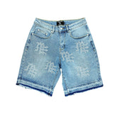 Mixed Emotion ME Rhinestone Denim Shorts
