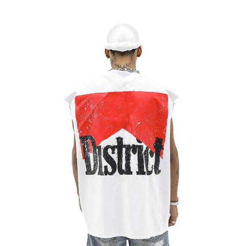 Heights District The District Sleeveless White Tee