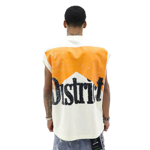 Heights District The District Sleeveless Cream Tee