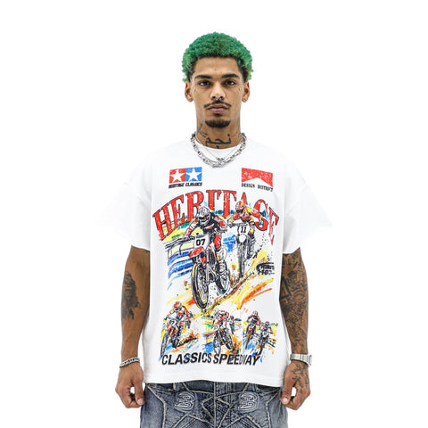 Heights District Heritage Motocross White Tee