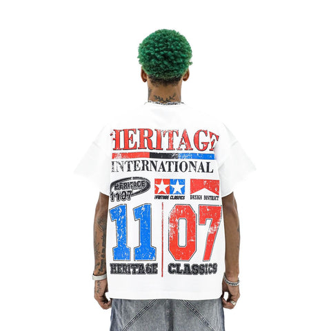 Heights District Heritage Motocross White Tee
