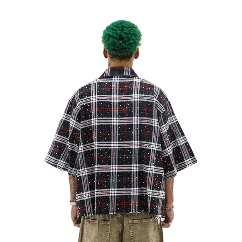 Heights District Rhinestone Flannel Black