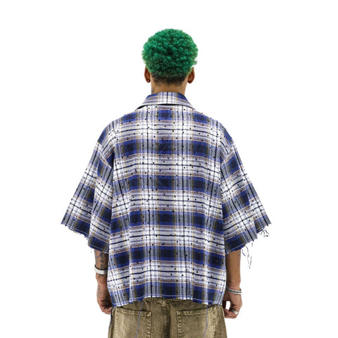 Heights District Rhinestone Flannel Blue