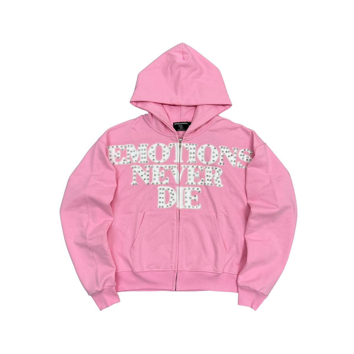 Mixed Emotion Pink End Rhinestone Hoodie