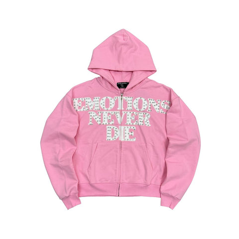 Mixed Emotion Pink End Rhinestone Hoodie