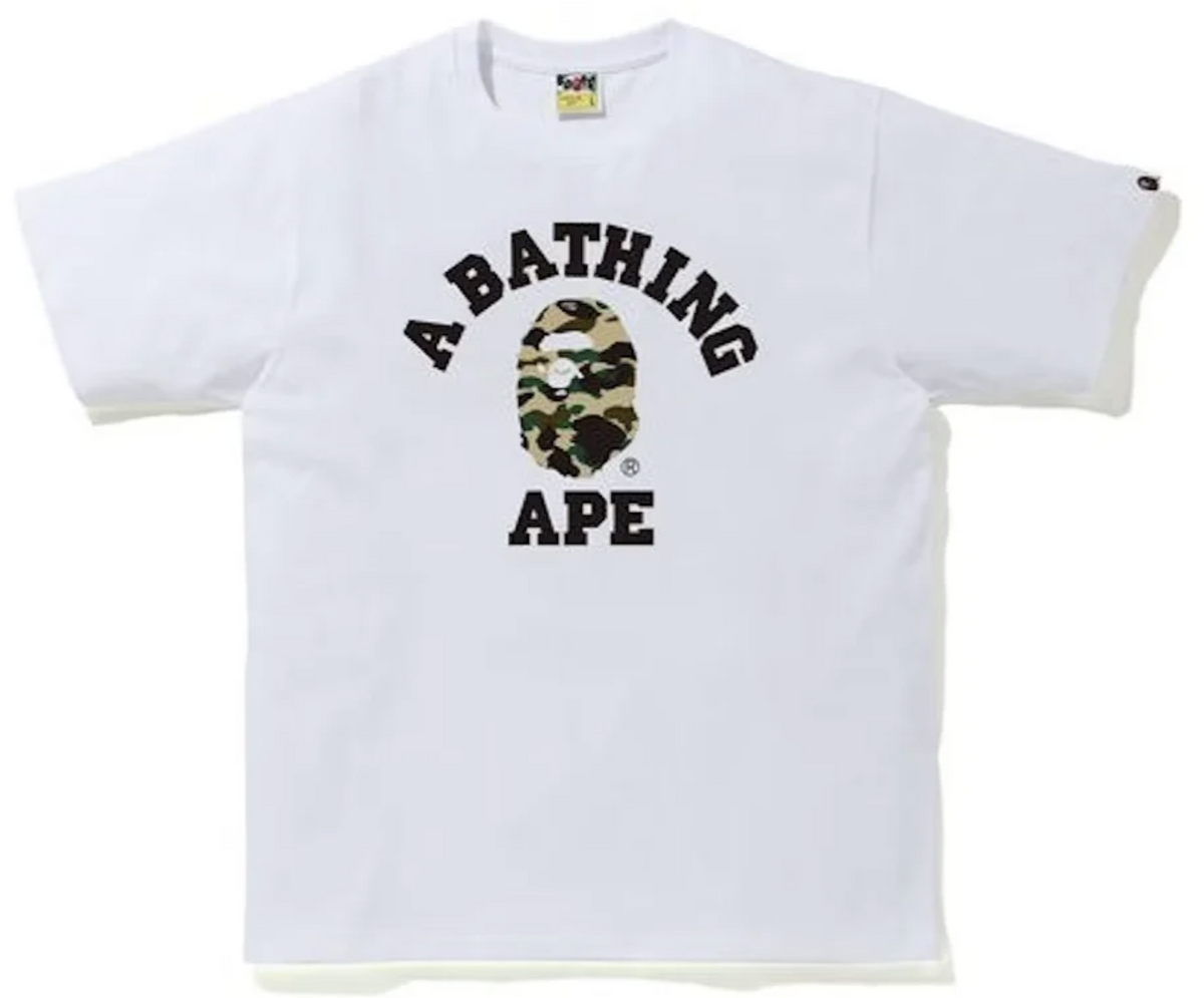 BAPE 1st Yellow Camo College White Tee FW22