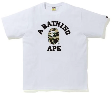 BAPE 1st Yellow Camo College White Tee FW22