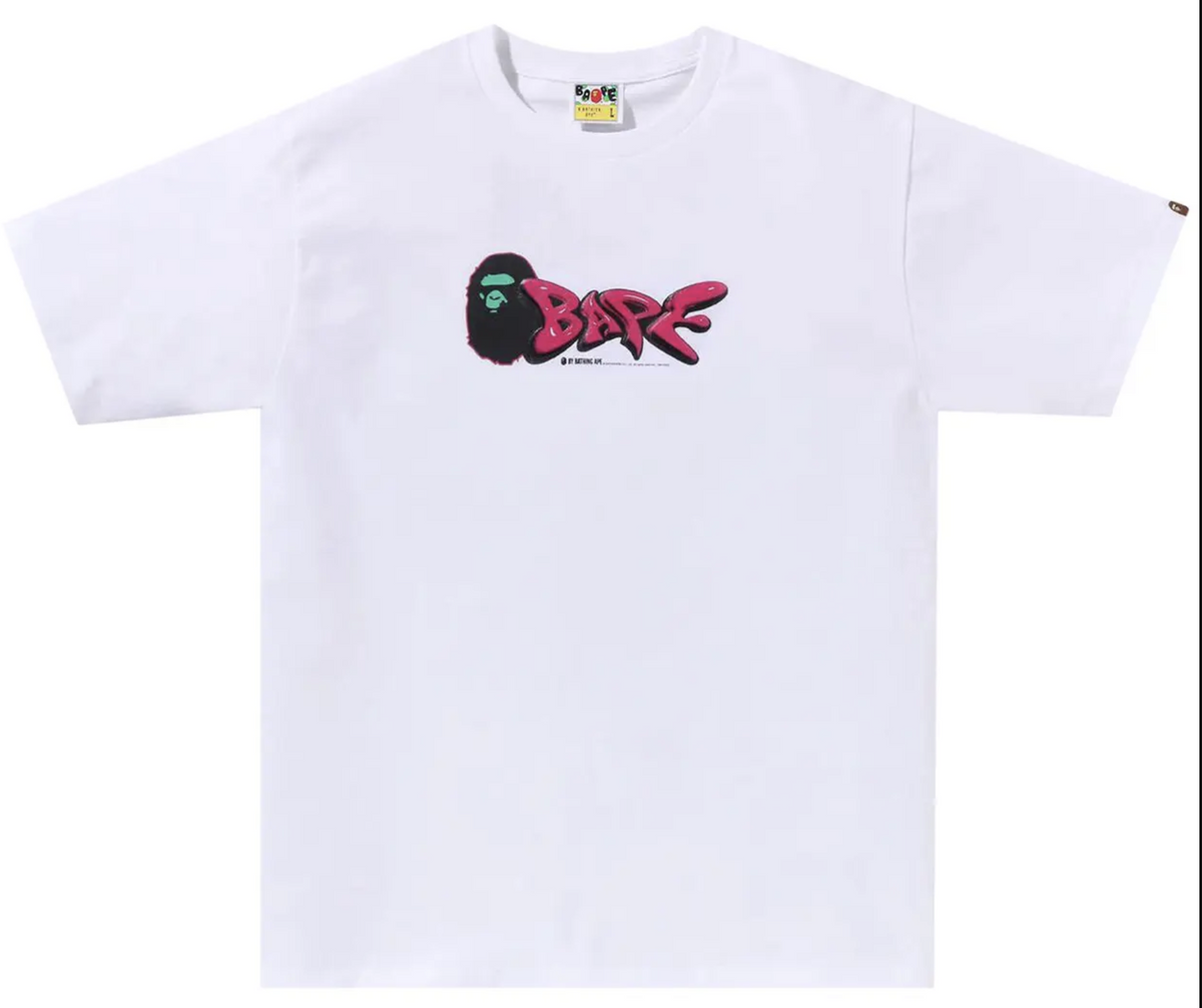 Bape 3D Art Logo Tee White