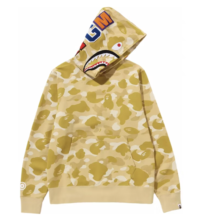 BAPE Color Camo Shark Pullover Hoodie Yellow