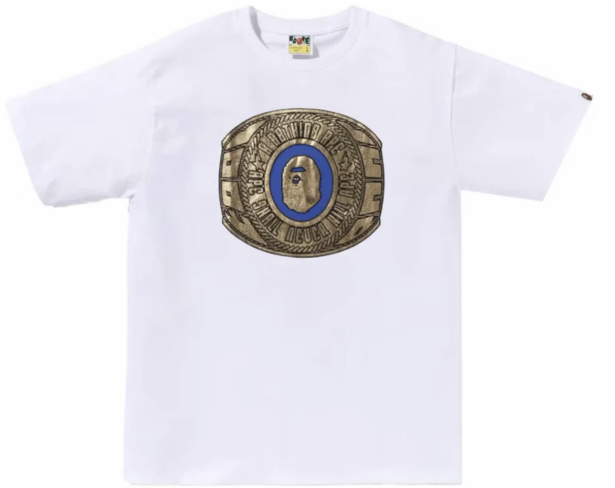 BAPE Foil College Ring White Tee
