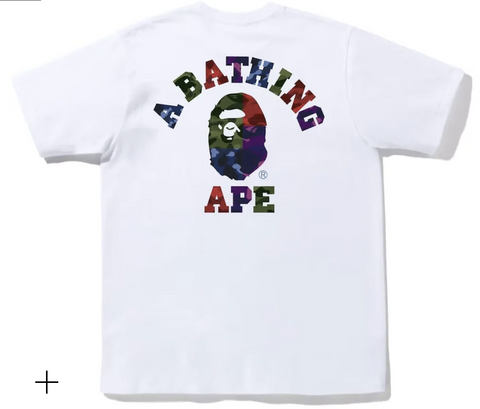 BAPE Color Camo Crazy College ATS Tee White
