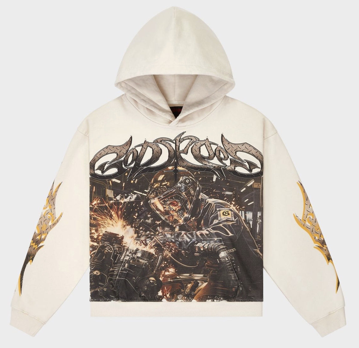 Godspeed Steel Sharpens Steel Hoodie Bone
