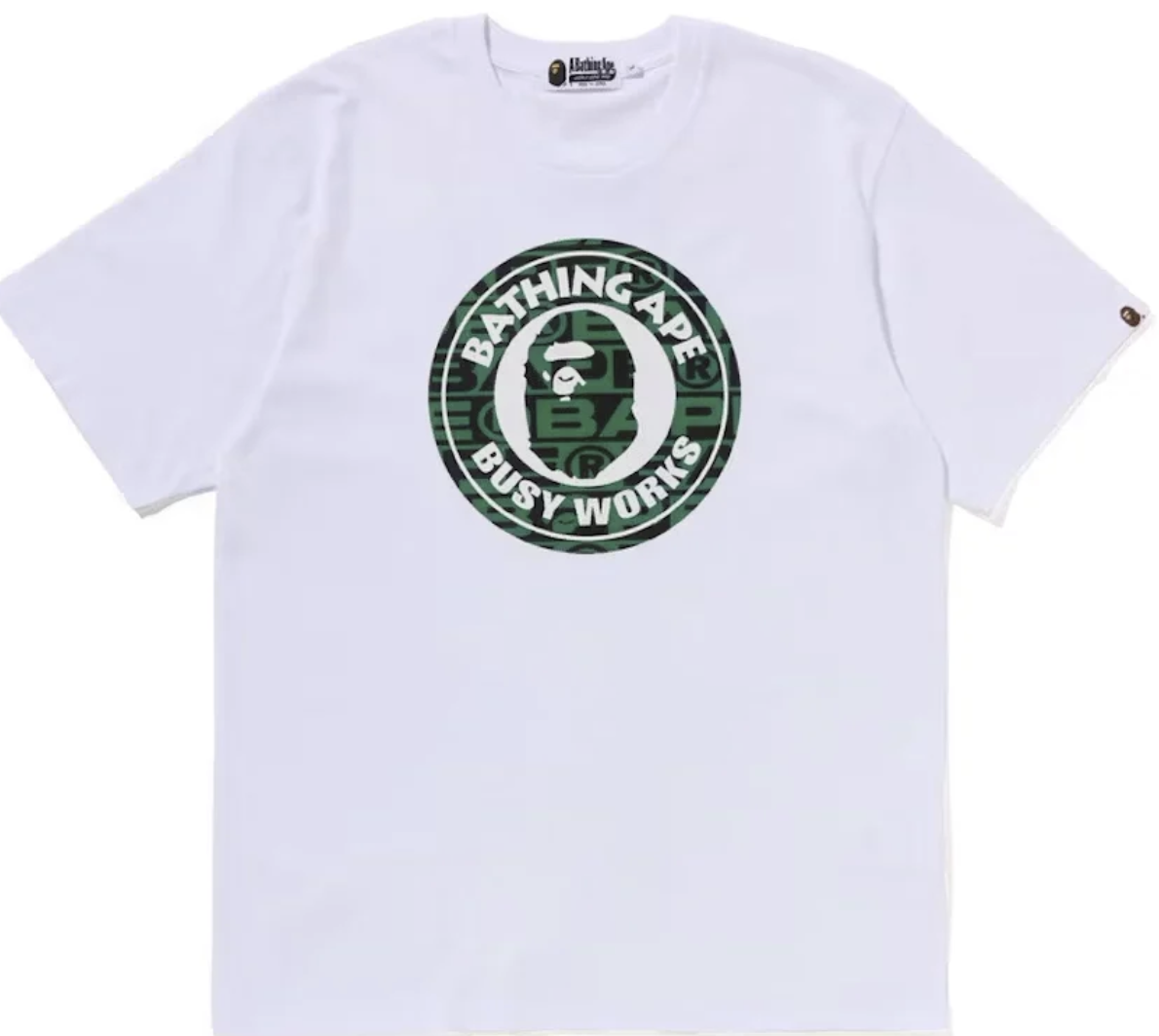 BAPE Lux Sport Pattern Busy Works White Tee