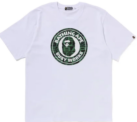 BAPE Lux Sport Pattern Busy Works White Tee