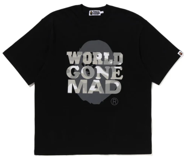 BAPE World Gone Mad Camo Black Tee