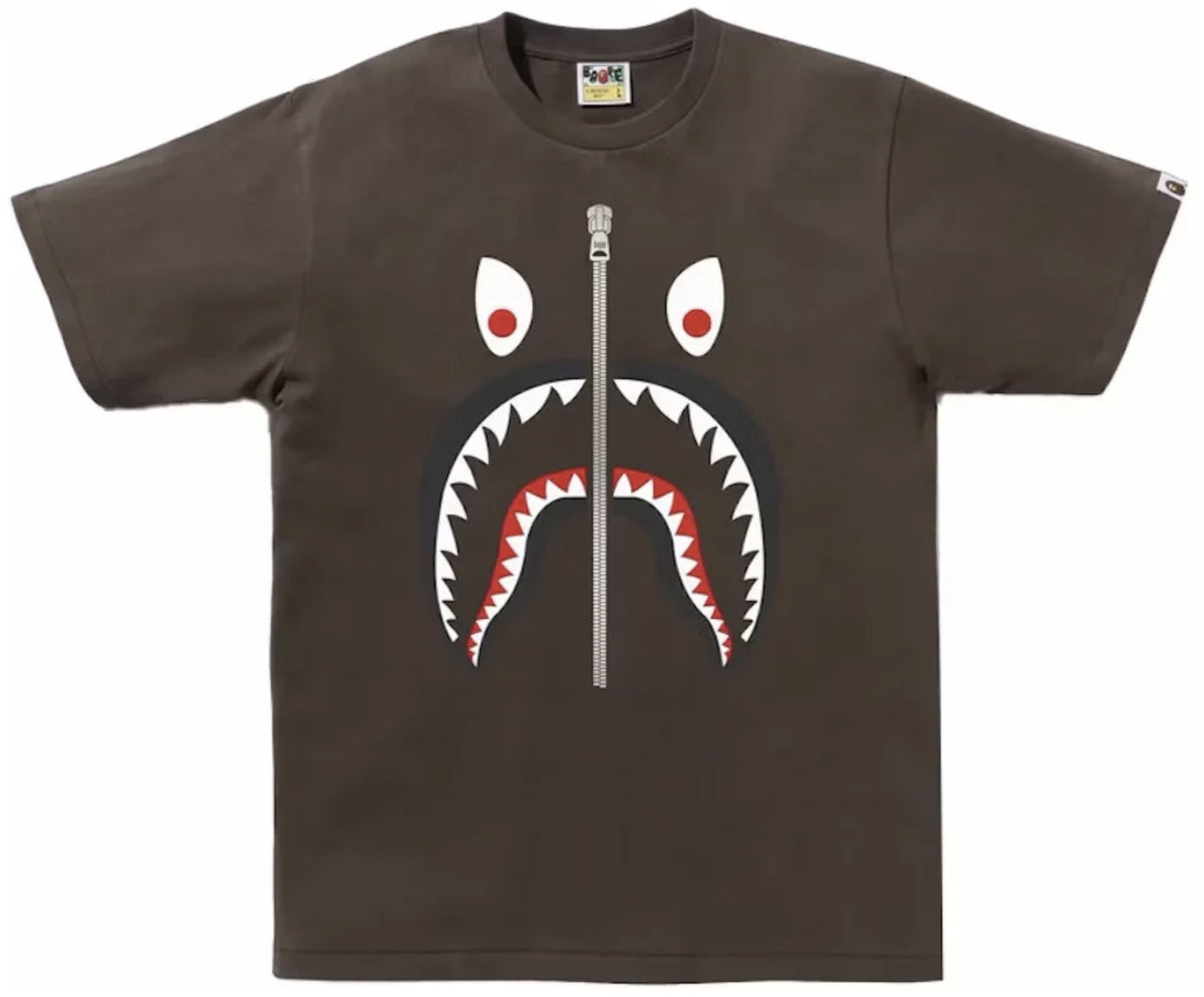BAPE Mad Shark Face Brown Tee
