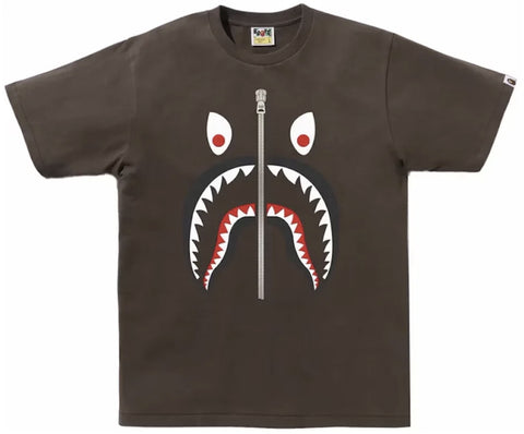 BAPE Mad Shark Face Brown Tee