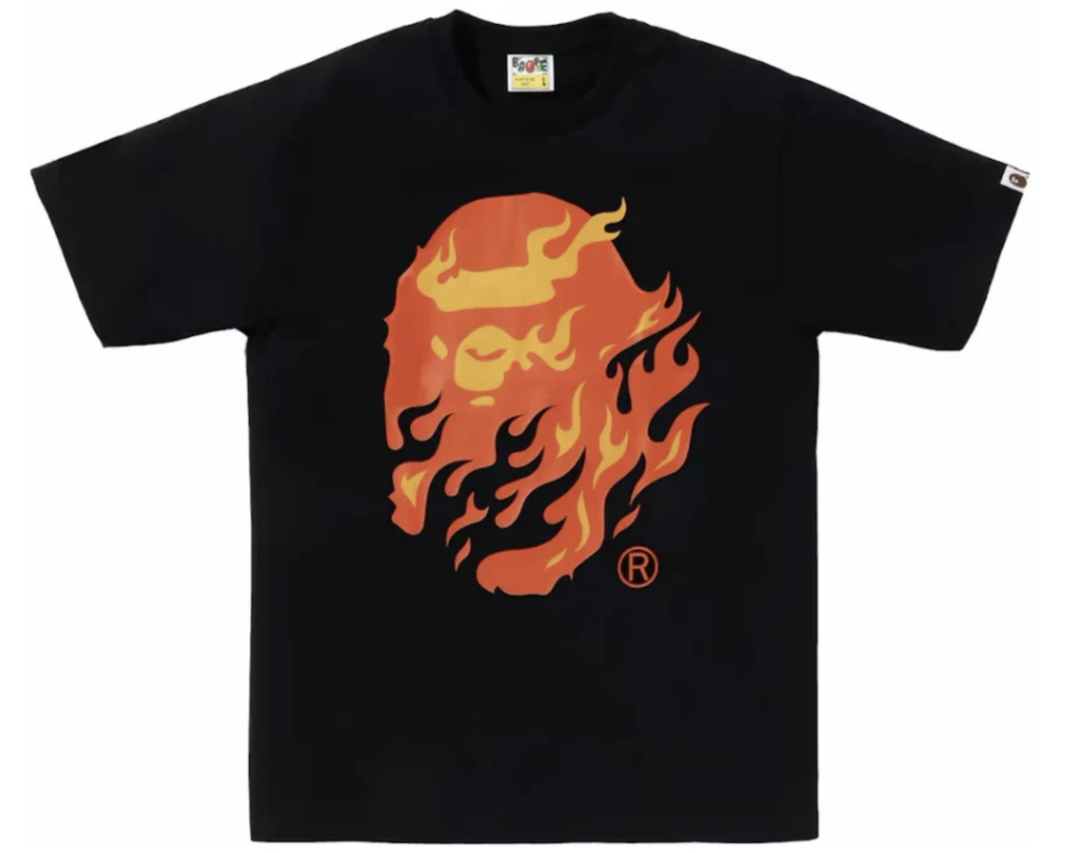BAPE Flame Ape Head Tee Black/Red