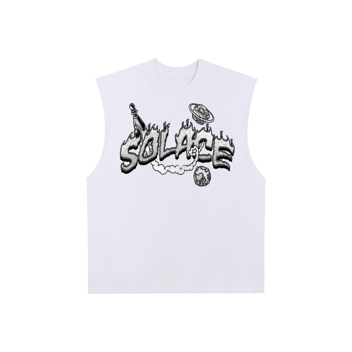 Solace Astronaut White Sleeveless Tee