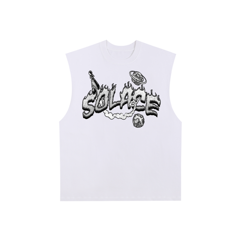 Solace Astronaut White Sleeveless Tee