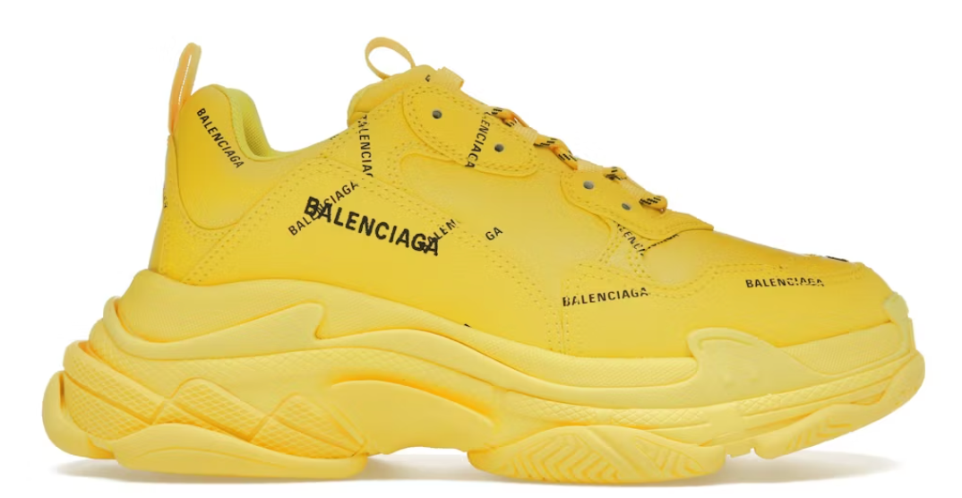 Balenciaga Triple S Allover Logo Yellow Pre-Owned