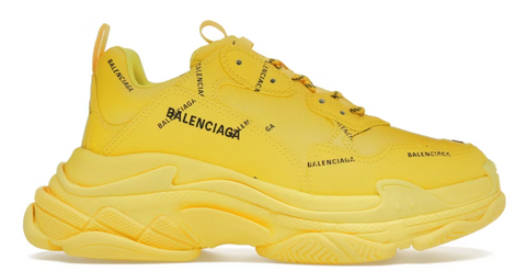 Balenciaga Triple S Allover Logo Yellow Pre-Owned