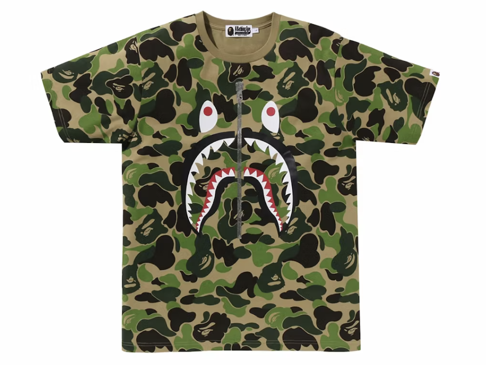 BAPE ABC Camo Shark Tee Green