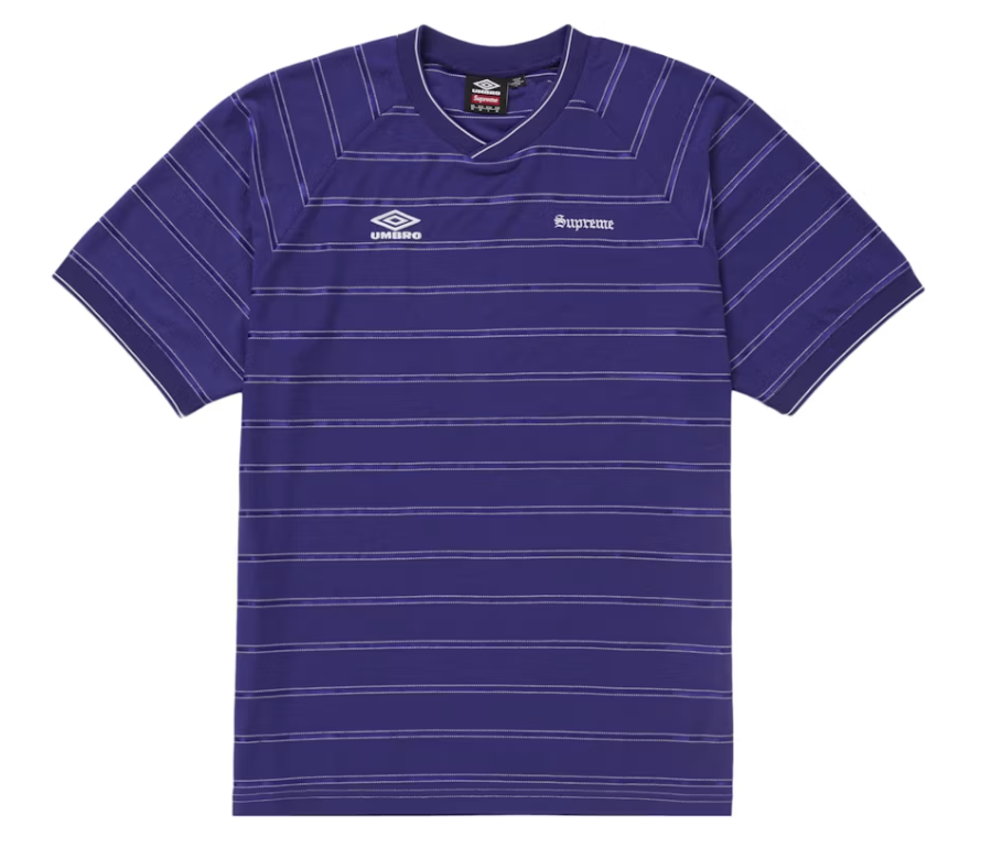Supreme x Umbro Stripe Soccer Jersey Purple