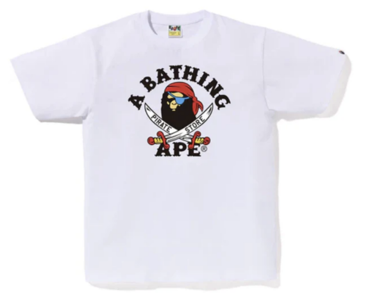 BAPE Pirate College White Tee