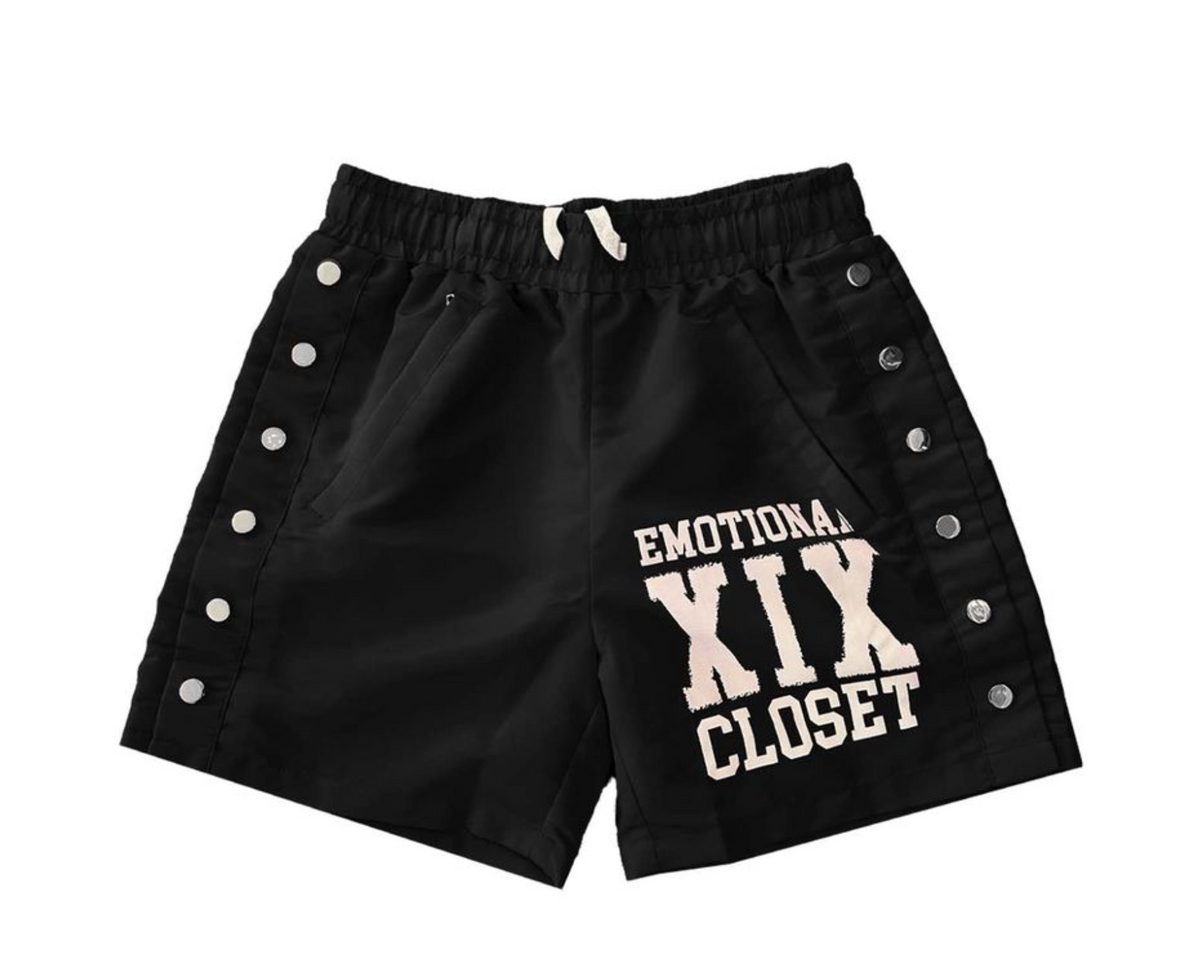 Mixed Emotion Black Backyard Nylon Shorts