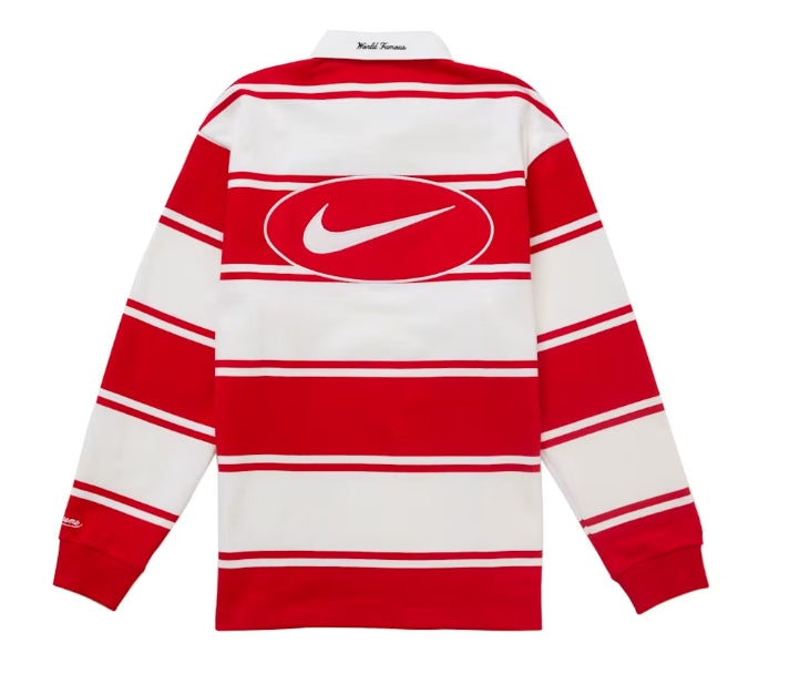 Supreme Nike Stripe Rugby Red
