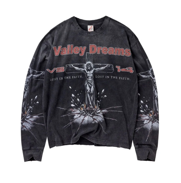 VALE FOREVER CONCRETE CROSS L/S TEE BLACK