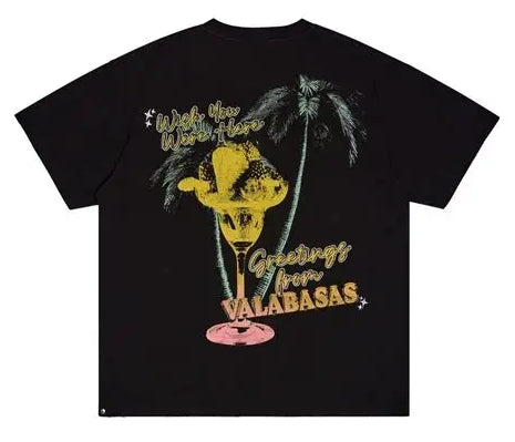 Valabasas Greetings Black Tee
