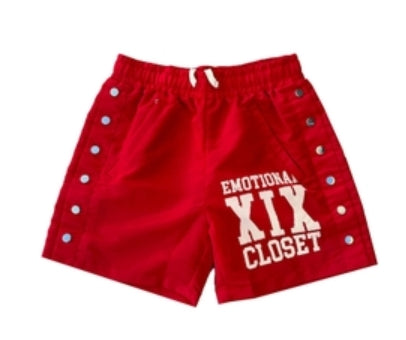 Mixed Emotion Red Backyard Nylon Shorts