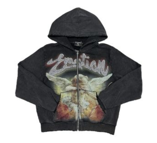 Mixed Emotion Black Rhinestone Hoodie
