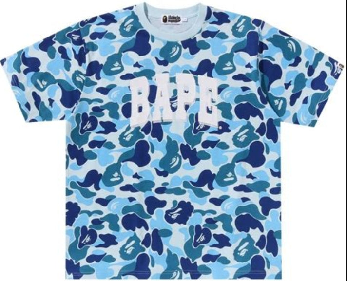 BAPE ABC Camo Bape Logo Relaxed Fit Tee Blue