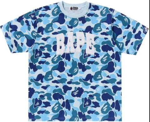 BAPE ABC Camo Bape Logo Relaxed Fit Tee Blue
