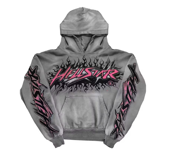 Hellstar Future Flame Hoodie Grey