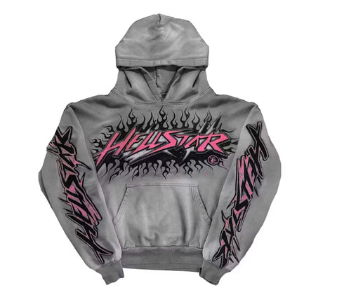 Hellstar Future Flame Hoodie Grey