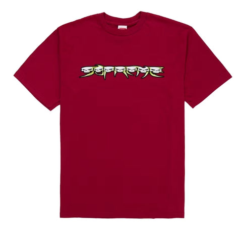 Supreme Skulls Spellout Tee Cardinal