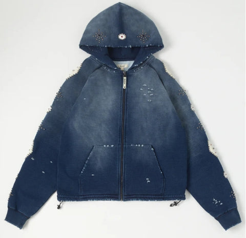 BLDG4 Falling Indigo Hoodie Indigo