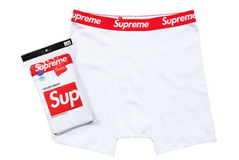 Supreme/Hanes White Boxer Briefs (4 Pack)