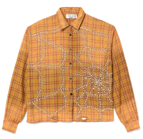 VALE FOREVER ORANGE SPIDERWEB FLANNEL