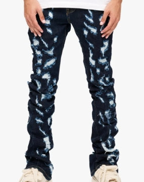 Valabassas Riptide Stacked Flare Indigo Jeans