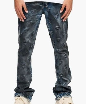 Valabassas Tagged Stacked Flare Dirty Vintage Jeans