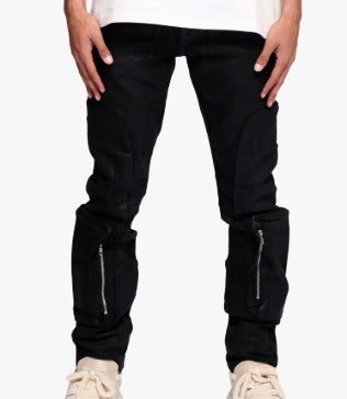 Valabasas Thrust Black Waxed Jeans