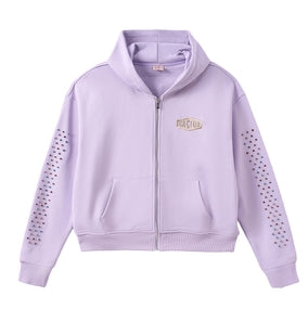AZVA Crystal Cactus Zip Hoodie Lavender