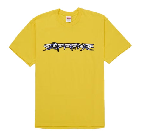 Supreme Skulls Spellout Tee Yellow