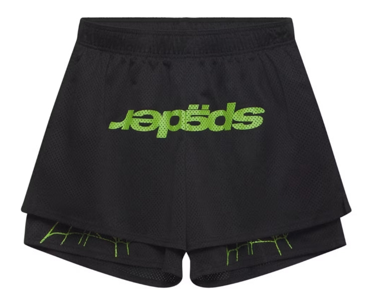 Sp5der Mesh Double Layer Shorts Onyx