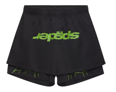 Sp5der Mesh Double Layer Shorts Onyx